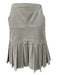 Chanel Size 38 Taupe Cotton Blend Side Zip Pleated Pockets Above Knee Skirt Taupe / 38