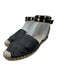 Valentino Garavani Shoe Size 38 Black Pebble Leather Rockstud Espadrille Flats Black / 38