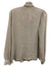 Giorgio Armani Size 38 White & Gray Cotton & Silk Striped Ruffle Collar Top White & Gray / 38