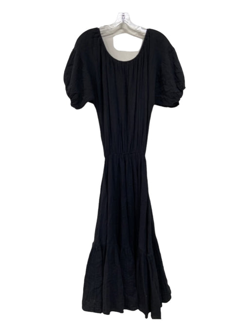 Rhode Size XS Black Cotton Off Shoulder Maxi Short Sleeve Elastic Waist Dress Black / XS