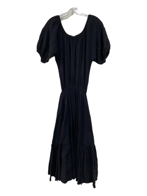 Rhode Size XS Black Cotton Off Shoulder Maxi Short Sleeve Elastic Waist Dress Black / XS