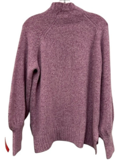 Ann Mashburn Size S Purple Cashmere Mock Neck Texture Knit Sweater Purple / S