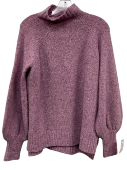 Ann Mashburn Size S Purple Cashmere Mock Neck Texture Knit Sweater Purple / S