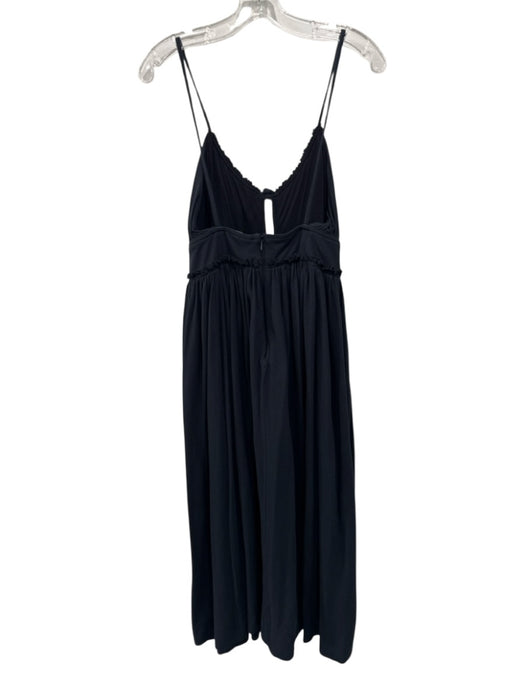 Ulla Johnson Size 4 Black Cotton Sleeveless Open Back pleats Knee length Dress Black / 4
