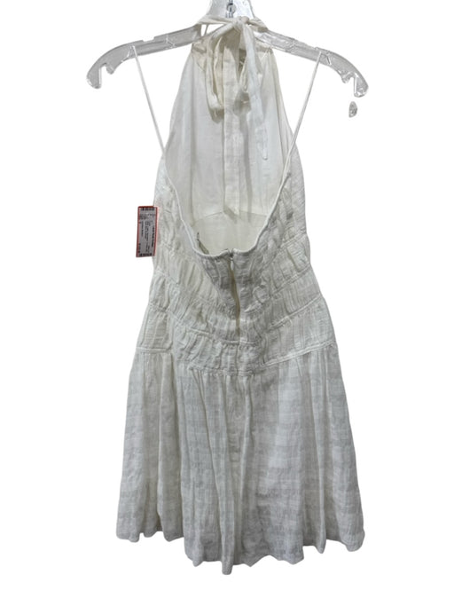 Jonathan Simkhai Size 0 White Cotton Sleeveless Tie Neck Mini Open Back Dress White / 0