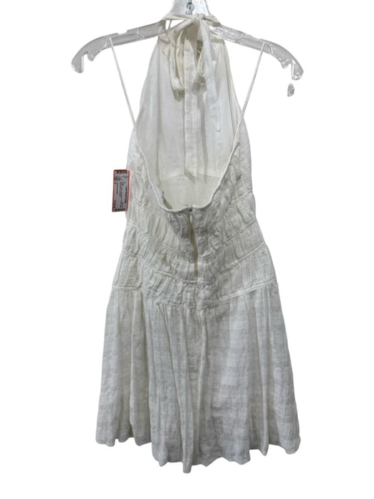 Jonathan Simkhai Size 0 White Cotton Sleeveless Tie Neck Mini Open Back Dress White / 0