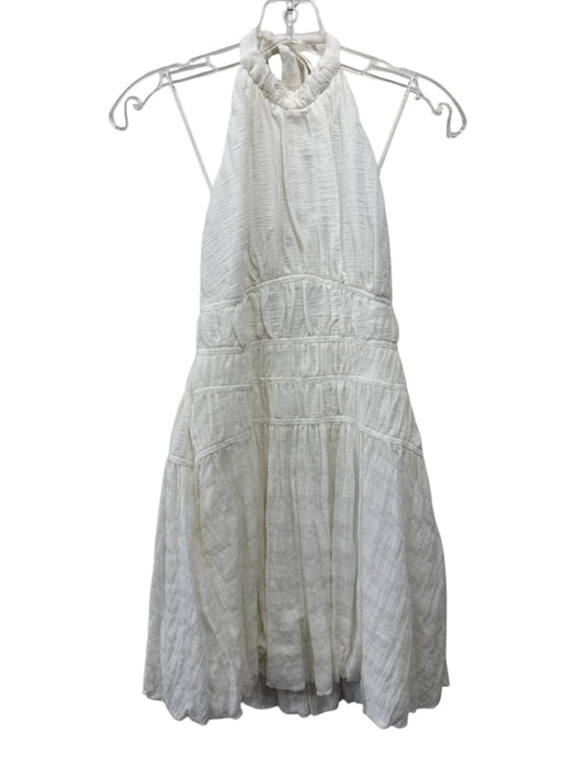 Jonathan Simkhai Size 0 White Cotton Sleeveless Tie Neck Mini Open Back Dress White / 0