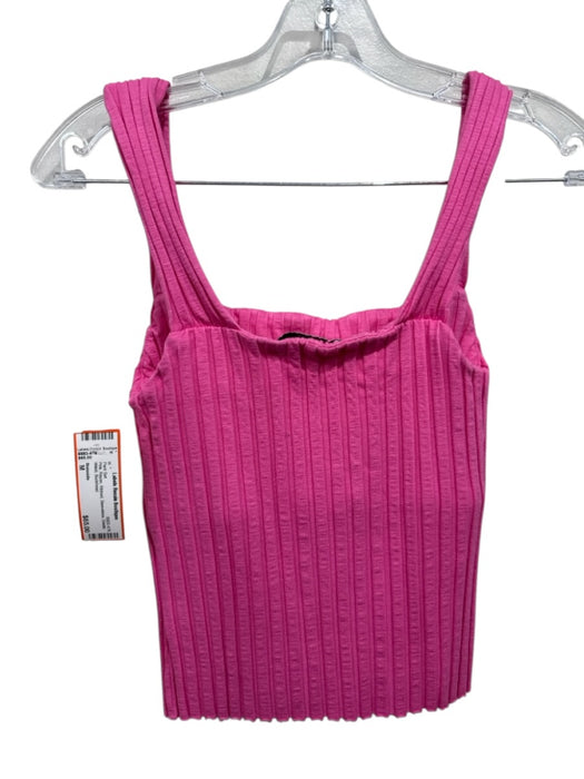Stateside Size M Pink Rayon Ribbed Sleeveless Elastic Waist Pant Set Pink / M