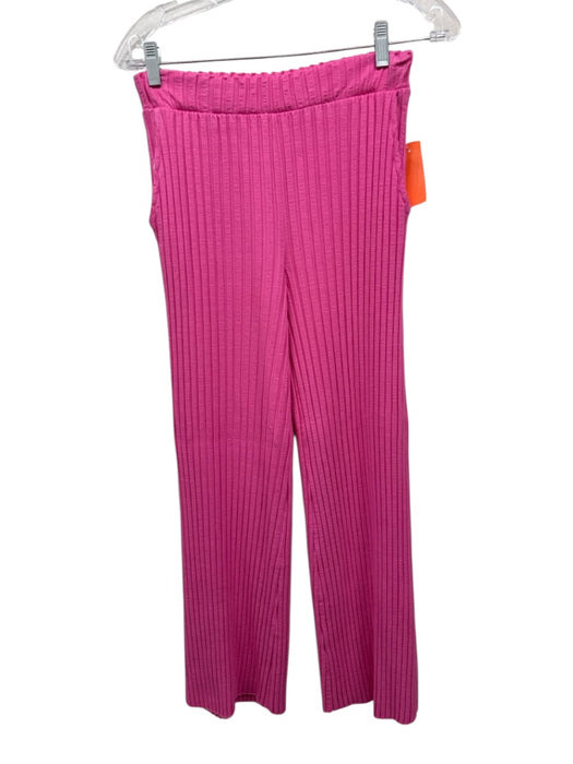 Stateside Size M Pink Rayon Ribbed Sleeveless Elastic Waist Pant Set Pink / M