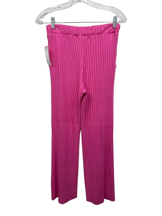 Stateside Size M Pink Rayon Ribbed Sleeveless Elastic Waist Pant Set Pink / M