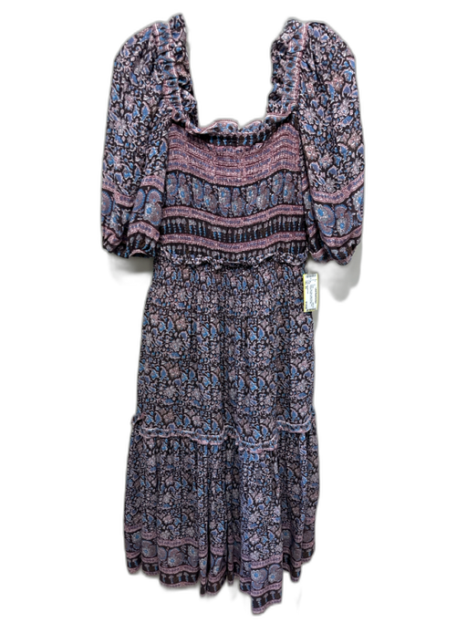 Sea New York Size XS Brown, Pink, Blue Cotton Blend Floral Smocked Detail Dress Brown, Pink, Blue / XS