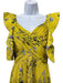 Self-Portrait Size 4 Yellow, Blue, Green Polyester Ruffle Cap Sleeve Dress Yellow, Blue, Green / 4