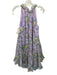 5a7 Cinq a Sept Size 0 Purple, Green, Yellow Polyester Sleeveless Mini Dress Purple, Green, Yellow / 0