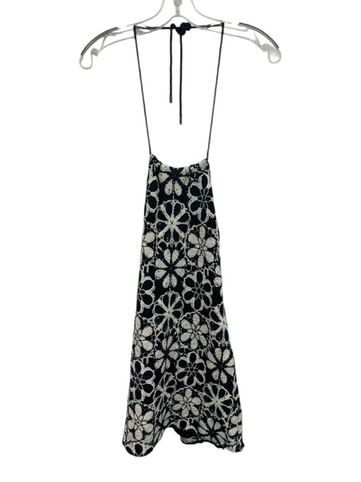 Ramy Brook Size XS black and white Polyester Halter Neck Crochet Knit Tie Dress black and white / XS