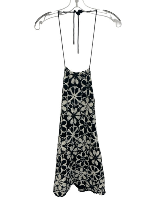 Ramy Brook Size XS black and white Polyester Halter Neck Crochet Knit Tie Dress black and white / XS