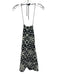 Ramy Brook Size XS black and white Polyester Halter Neck Crochet Knit Tie Dress black and white / XS