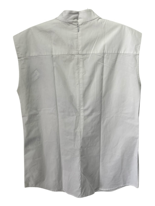 Jil Sander Size 38 White Cotton Flap Sleeveless Ruffle collar Top White / 38