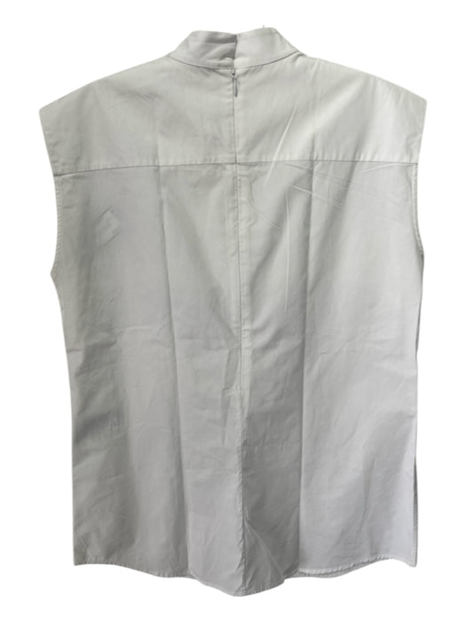 Jil Sander Size 38 White Cotton Flap Sleeveless Ruffle collar Top White / 38