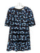 SONIA by Sonia Rykiel Size 40 Black & Blue Print Polyester Floral Back Zip Dress Black & Blue Print / 40