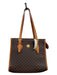 Rioni Tan & brown Leather Monogram Zip Close Goldtone Hardware Bag Tan & brown