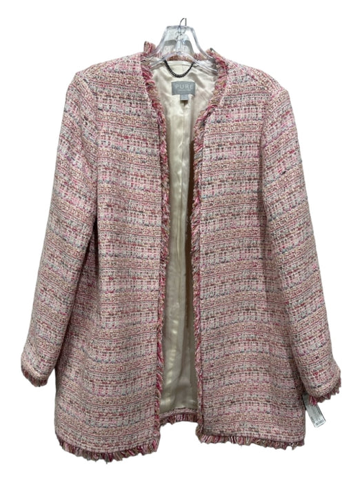 Pure Collection Size 8/10 Pink, Tan & Silver Cotton Blend Long Sleeve Jacket Pink, Tan & Silver / 8/10