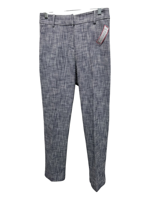 Trina Turk Size 2 Blue & White Cotton Heathered Slim Fit Zip Fly Pants Blue & White / 2