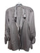 Elie Tahari Size XL Gray Silk Button Up Collar Long Sleeve Top Gray / XL