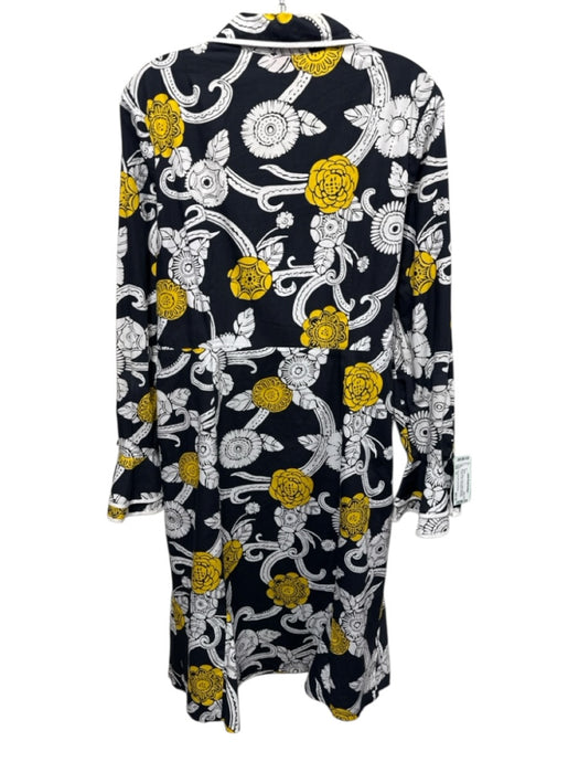 Oscar by Oscar de la Renta Size 14 Black, White, Yellow Cotton Baroque Dress Black, White, Yellow / 14