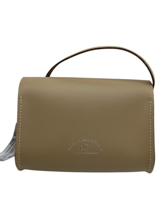 Cambridge Satchel Co Taupe Brown Leather Flap Silver Hardware Bag Taupe Brown / Mini