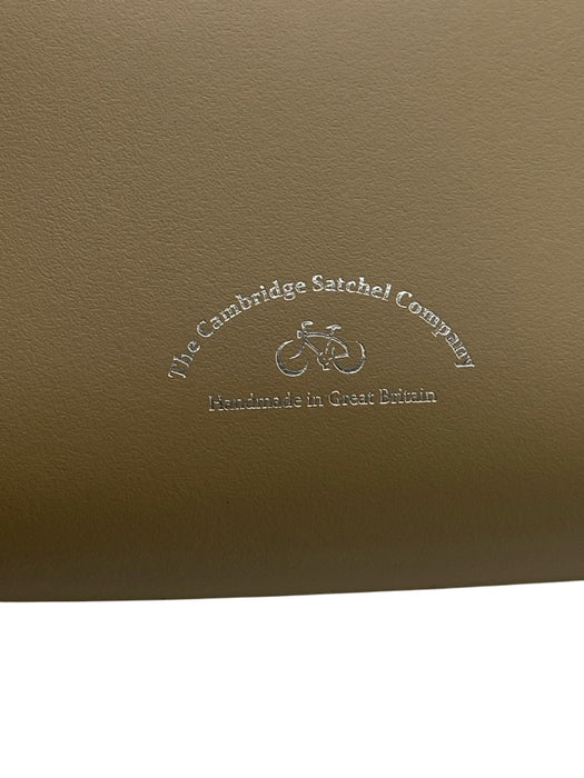 Cambridge Satchel Co Taupe Brown Leather Flap Silver Hardware Bag Taupe Brown / Mini