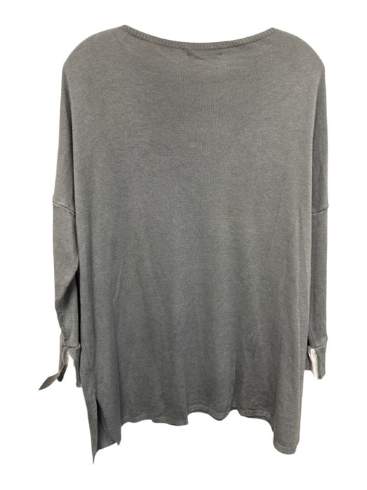 Cobble Stone Size Est L Slate Blue Viscose Blend Long Sleeve Knit Sweater Slate Blue / Est L