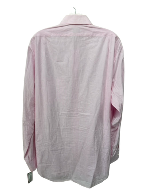 Sid Mashburn Size Est L Pink & White Cotton Striped Button up Long Sleeve Shirt Pink & White / Est L