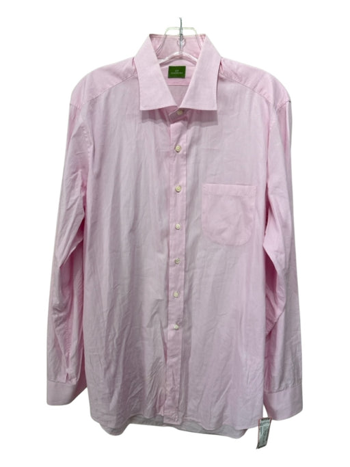 Sid Mashburn Size Est L Pink & White Cotton Striped Button up Long Sleeve Shirt Pink & White / Est L