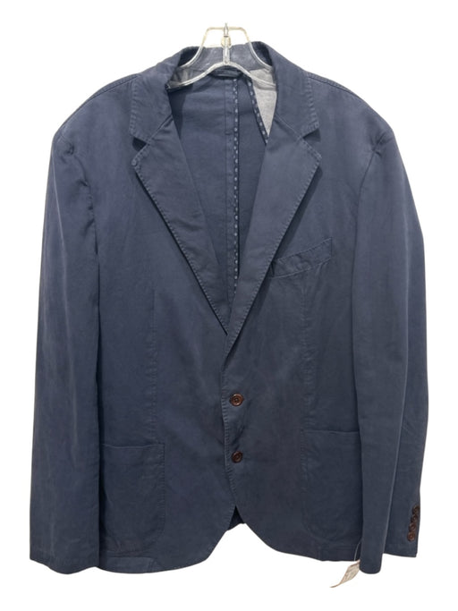 J Mclaughlin Navy Cotton Solid 2 Button Men's Blazer Navy / 44