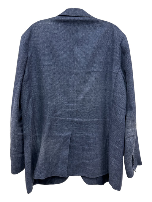 Sid Mashburn Blue Wool Blend Solid Notch Lapel 2 Button Men's Blazer Blue / 56