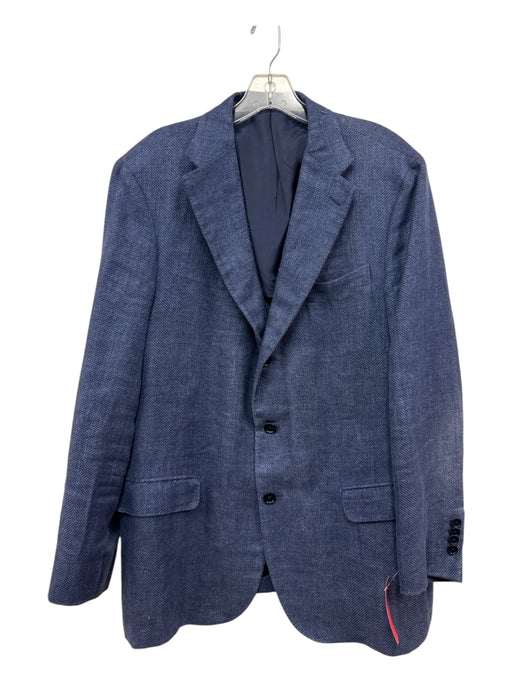 Sid Mashburn Blue Wool Blend Solid Notch Lapel 2 Button Men's Blazer Blue / 56