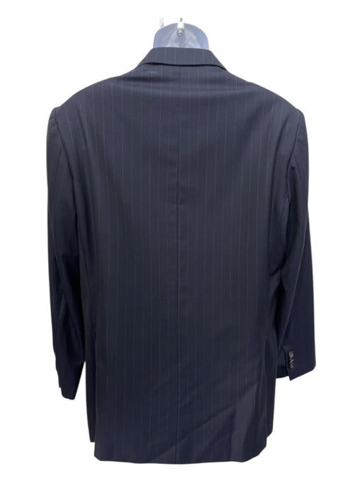 Sid Mashburn Navy & White Wool Pinstripe Men's Suit Navy & White / 60