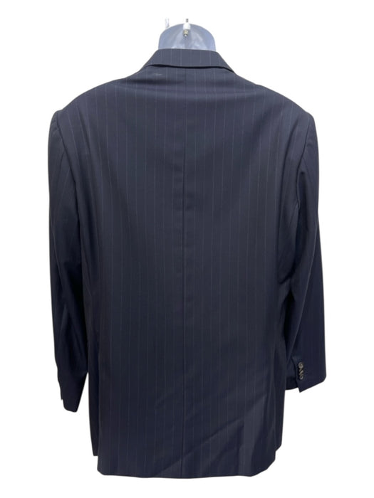 Sid Mashburn Navy & White Wool Pinstripe Men's Suit Navy & White / 60