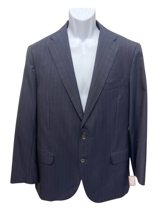 Sid Mashburn Navy & White Wool Pinstripe Men's Suit Navy & White / 60