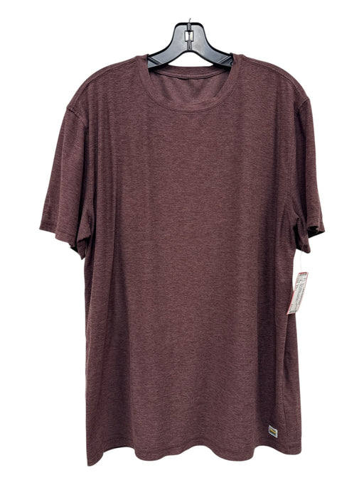 Vuori Size Est L Red Synthetic Heathered T shirt Athleisure Men's Short Sleeve Red / Est L