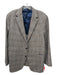 Sid Mashburn Brown & Blue Wool Plaid 2 Button Men's Blazer Brown & Blue / 58