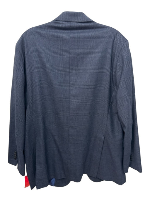 Sid Mashburn Blue Wool Plaid 2 Button Men's Blazer Blue / 56