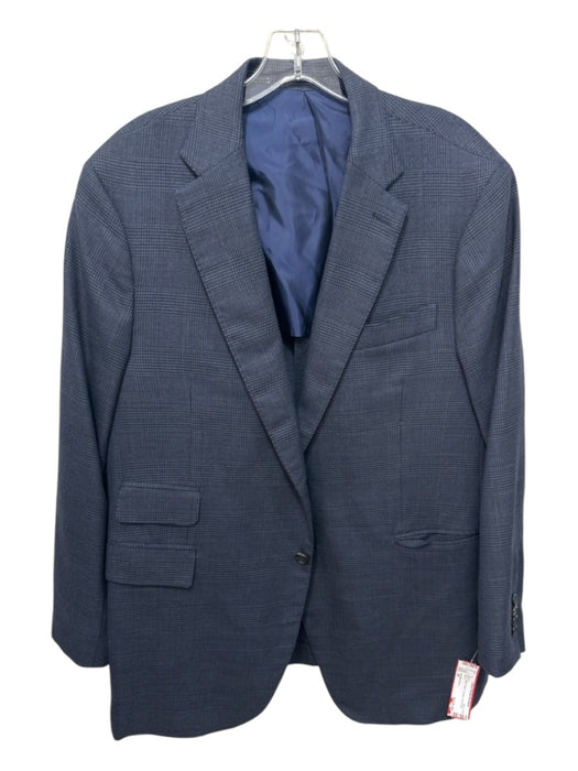 Sid Mashburn Blue Wool Plaid 2 Button Men's Blazer Blue / 56