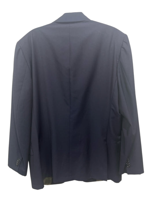 Caruso Navy Blue Wool Solid 2 Button Men's Blazer Navy Blue / 60