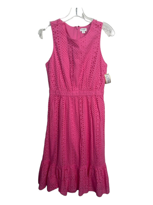 J Crew Size 2 Pink Cotton Cap Sleeve Scoop Neck Cut Out Back Zip Dress Pink / 2