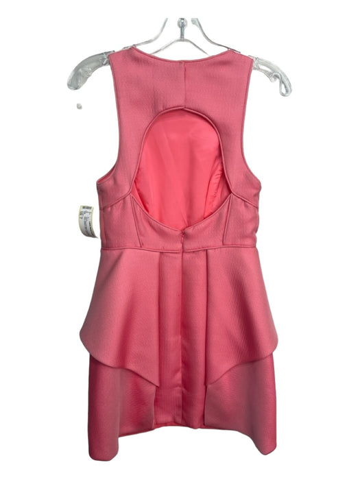 Tibi Size 2 Pink Polyester Blend Sleeveless Open Back Buttons Solid Dress Pink / 2