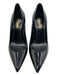 Saint Laurent Shoe Size 39.5 Black Patent Leather Pointed Toe Logo Heel Pumps Black / 39.5