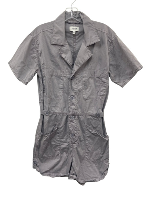 Pistola Size S Dusty Purple Cotton Blend Short Sleeve Button Front Romper Dusty Purple / S