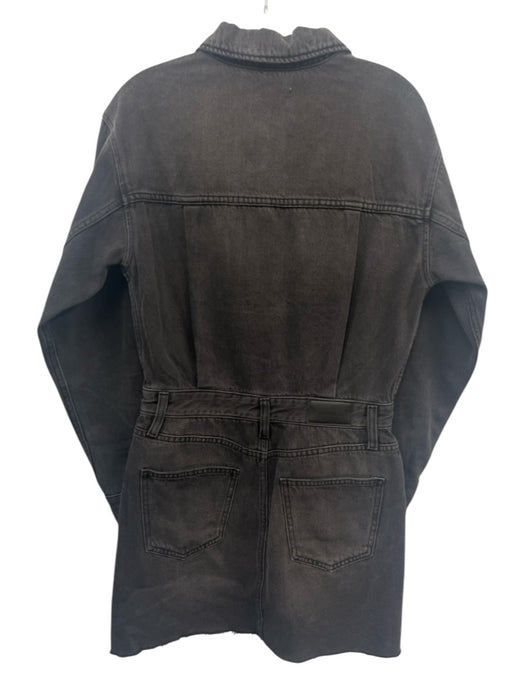 Pistola Size S Charcoal Black Cotton Denim Long Sleeve Collared Dress Charcoal Black / S