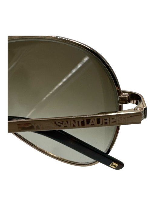 Yves Saint Laurent Tortoise & Silver Acetate Aviator Sunglasses Tortoise & Silver